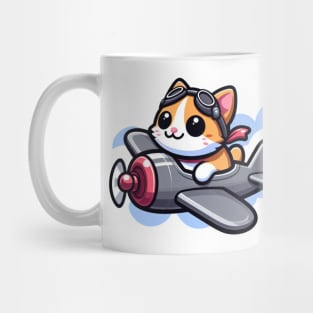 kitty on a plane Mug